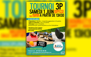 Tournoi 3P | Samedi 1er juin à Malguénac